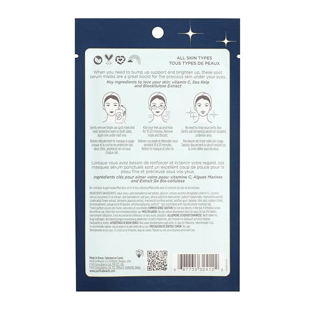 Pacifica Beauty, Eye Bright Vitamin C Spot Serum Mask, Under Eye Patches, Brightening, Moisturizing, Plumping for all Skin...