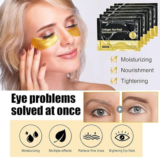 30 Pairs 24K Gold Eye Masks, Crystal Collagen Gel Eye Patches for Puffy Eyes, Reducing Fine Lines, Eye Bags, Moisturizing ...