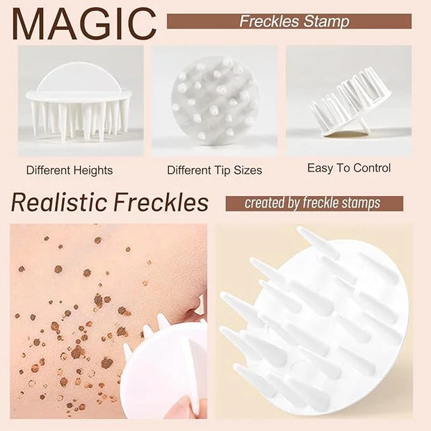 Erinde Natural Freckle Blush Makeup Kit - Liquid Freckle Pen & Fake Freckles Stamp Air Cushion & Powder Cushion Blush, Lon...