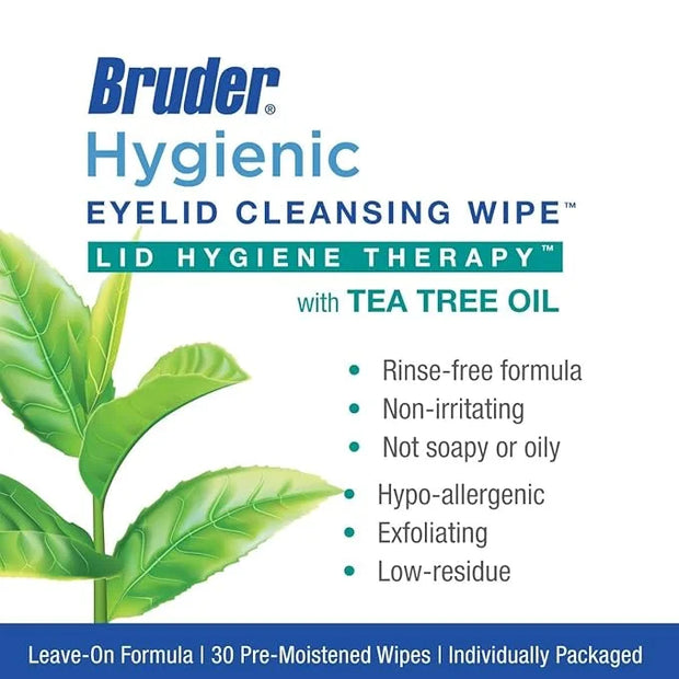Hygienic Eyelid Cleansing Wipes with Tea Tree Oil l Relief from Demodex l Pre-Moistened, Rinse-Free Exfoliating Wipes Remo...