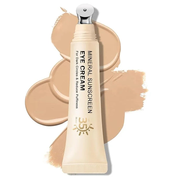 Mineral Sunscreen Eye Cream for Dark Circles,3-in-1 Under Eye Cream Anti Aging for Puffiness and Bags Under Eyes,Under Eye...