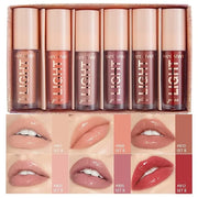 6PCS Lip Oil Light Lipgloss Set, Moisturizing Hydrating Lip Glow Oil Lip Gloss Kit High Shine Lip Plumping Glass Finish Li...