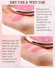 Baked Powder Blush, Glow Marbleized Blush Powder Palette,Lightweight Shimmery Facail Blusher for Face Cheeks,Eyeshadow & H...