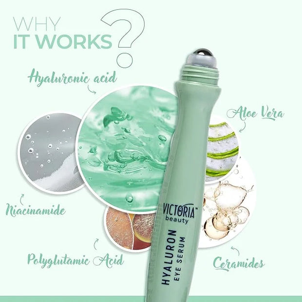 Hyaluronic Eye Roll-On Cooling, Eye Serum Against Wrinkles and Dark Circles - Product Image
