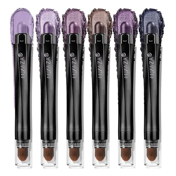 Neutral Eyeshadow Stick Makeup Set, Metallic Shimmer Matte Cream Eye Shadow Eyeliner Brightener Pencil Crayon - Classic 6P...