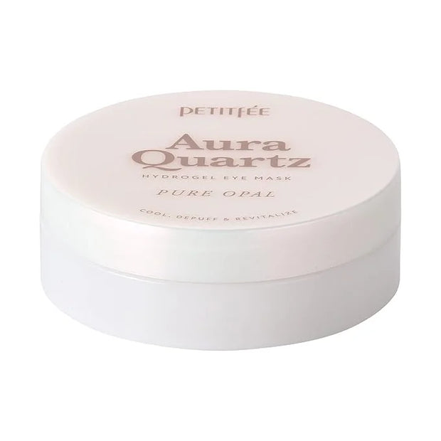 Petitfee Aura Quartz Eye Mask Pure Opal 40 pcs (20 pairs) - Rejuvenating Hydrogel Eye Patch for Puffy Eye Bags, Cooling, D...