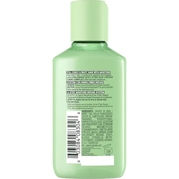 Garnier Fructis Hair Filler Moisture Repair Serum Treatment, Moisturizing Hair Serum for Curls and Waves with Hyaluronic A...