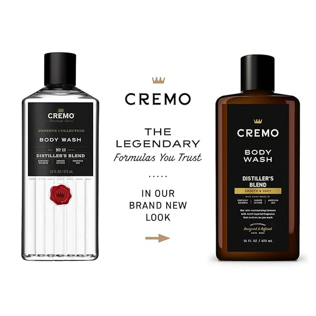 Cremo Body Wash Men, An Elevated Blend with Notes of Kentucky Bourbon, Smoked Vetiver and American Oak, 16 Fl Oz - Product...