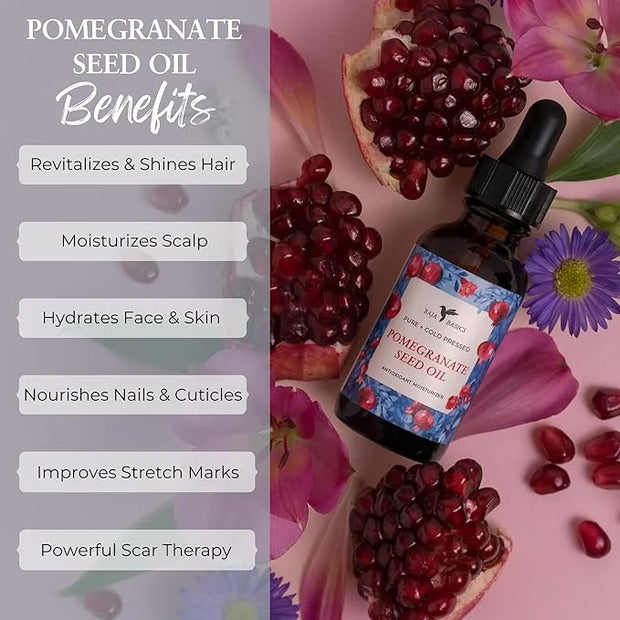 Pomegranate Seed Oil - Pure, Cold Pressed, Unrefined - Organic Body Oil - Antioxidant Serum for Face, Hair, Skin and Nails...
