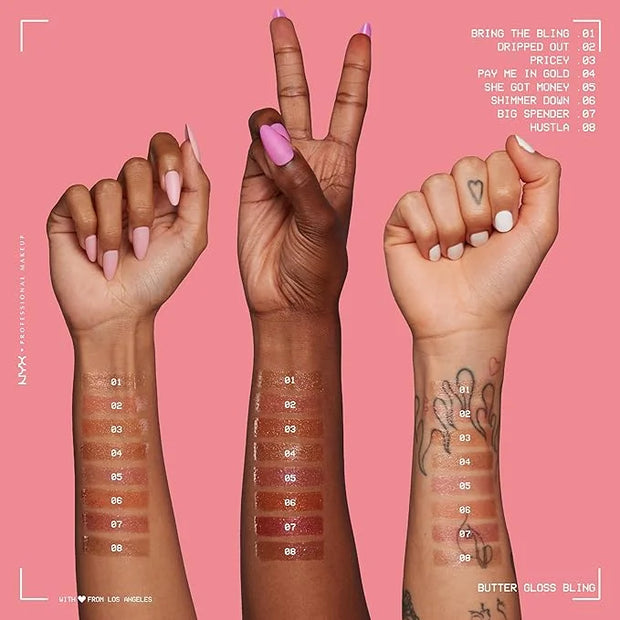 NYX PROFESSIONAL MAKEUP Butter Gloss Bling Lip Gloss, Non Sticky and Shiny Vegan Lip Makeup - Bring The Bling - Product Image