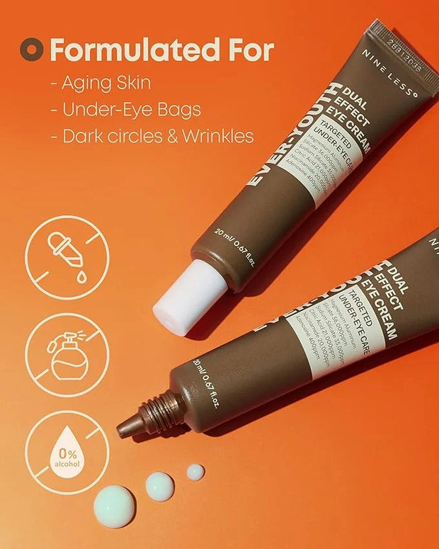 Ever-Youth Dual Effect Eye Cream Korean Skincare Instant Lifting Technology for Firm Eyes with Niacinamide Adenosine Hyalu...
