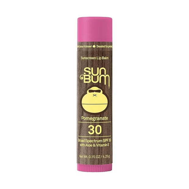 Sun Bum SPF 30 Sunscreen Pomegranate Lip Balm - Moisturizing Aloe Vera and Vitamin E - Vegan and Cruelty Free - Broad Spec...