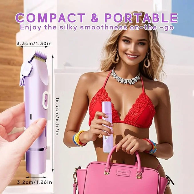 2025 New Electric Womens Shaver, 2-in-1 Body Shaver & Bikini Trimmer for Women, Waterproof Wet & Dry Use Body Hair Electri...