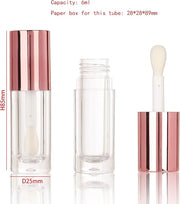 COSIDEA 14pcs Empty 6ml big doe foot wand Chunky lip gloss tubes for DIY lipgloss,Pink round lipgloss containers tubes wit...
