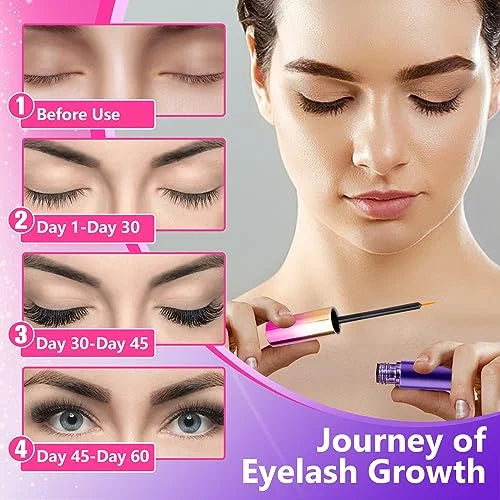 Eyelash Growth Serum, Rapid Lash Enhancing Serum with Natural Ingredients for Longer, Fuller Thicker Looking Lashes Vegan ...