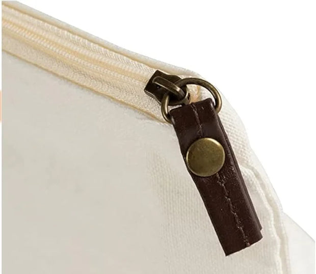 Juvale 6 Pack Canvas Makeup Bags with Zipper - 11.75 x 5.5 In White Cotton Canvas Makeup Bag Set for Toiletries and DIY Cr...