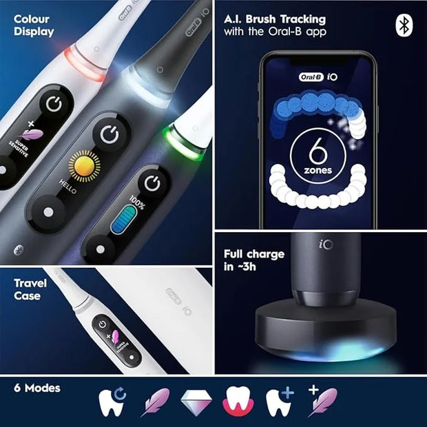 Oral-B iO Series 8 Electric Toothbrush with 2 Replacement Brush Heads, Violet Ametrine - Product Image