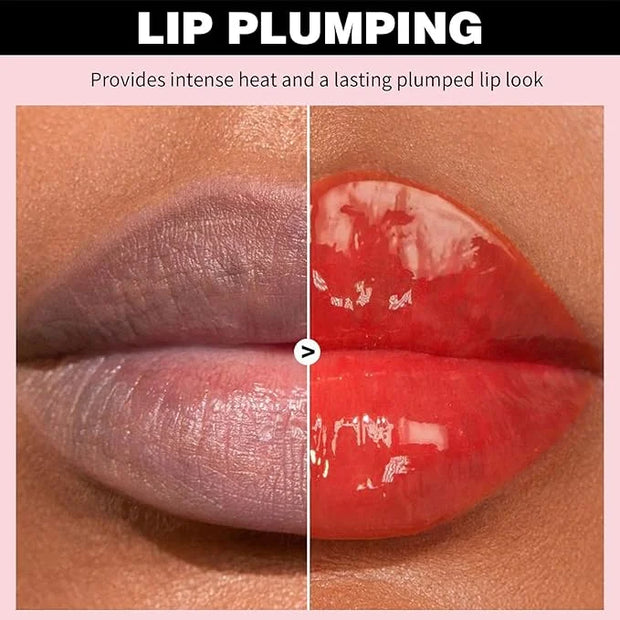 Erinde Lip Plumper Gloss, Natural Ginger Lip Plumping Booster Lip Plumping Oil, Ultra-Hydrating & Nourishing Plump Lip Plu...