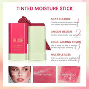 Multi-Use Makeup Blush Stick, 3-in-1 Cream Blush Stick Beauty Tinted Solid Blush Stick for Cheek/Eyes/Lips, Waterproof Moi...