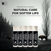 Pure Bison Tallow Lip Balm, Unscented, Lips