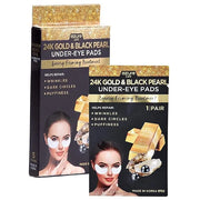 Azure Cosmetics 24K Gold & Black Pearl Luxury Firming Under Eye Pads - Moisturizing & Restoring Eye Mask Patches - Reduces...