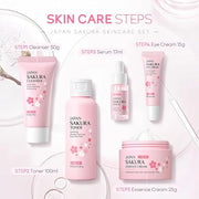 Travel Skincare Set for Women and Teens, Facial Skin Care Gift Set with Vitamin C & Cherry Blossom, Gentle Skin Cleaning &...