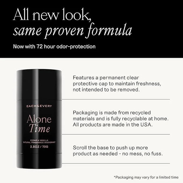 Each & Every Aluminum Free Deodorant for Men & Women, Cedar & Vanilla - All Natural Deodorant for Sensitive Skin, EWG Veri...