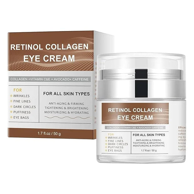 Eye Cream with Retinol Collagen for Wrinkles, Avocado for Hydrating, Caffeine and Vitamin C for Dark Circles and Puffiness...