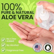Organic Aloe Vera Gel - 100% Pure for Skin, Sunburn Relief & Face Moisturizer - Extracted from Aloe Vera Plant with Manuka...