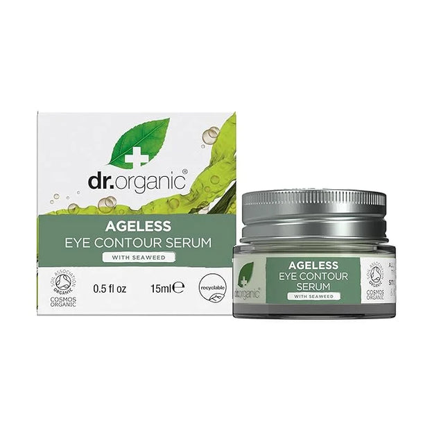 Dr. Organic Ageless Eye Contour Serum with Seaweed | Smoothing and Firming, Targets Fine Lines, Fragrence Free, Certified ...