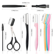 14 in 1 Eyebrow Razor Kit, Professional Dermaplane Face Razor for Women, Eyebrow Trimmer for Hair & Peach Fuzz Remover, Fa...