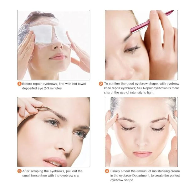 Eyebrow Razor, Eyebrow Razor Shaper for Men and Women, Grooming Shavers (red-10pcs) - Product Image