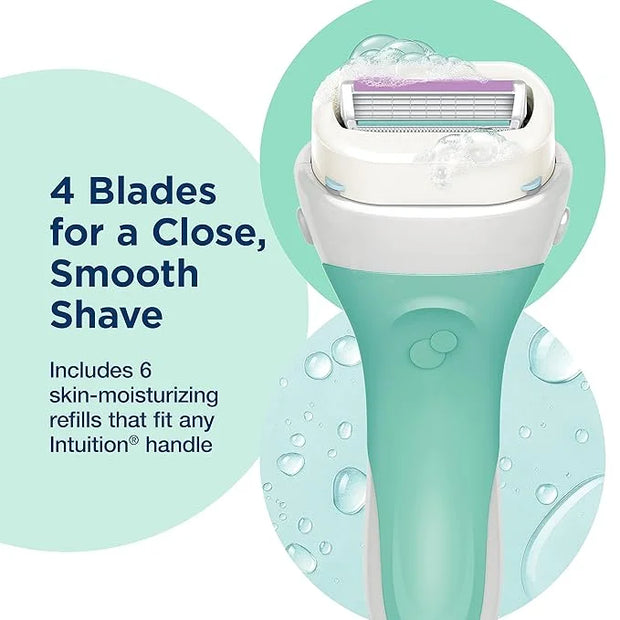 INTUITION Schick Refill, Razors for Women Sensitive Skin | Intuition Razor Blades Refill with Organic Aloe, Razor Refills ...