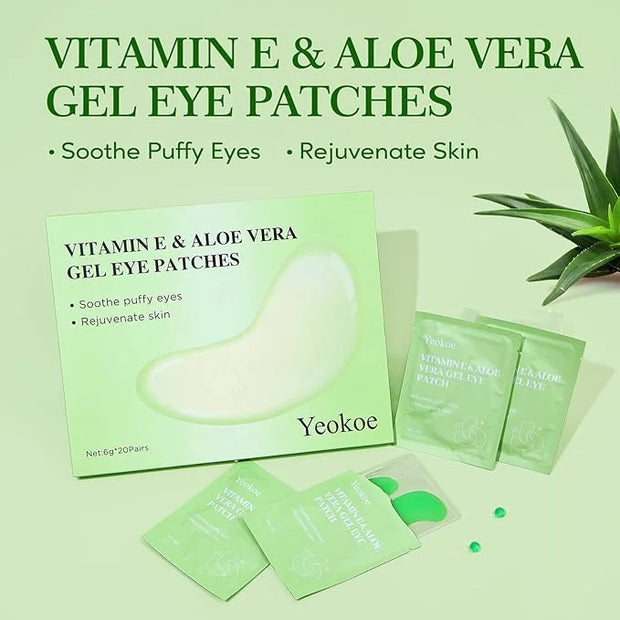 Under Eye Patches for Dark Circles,Puffy Eyes,20 Pairs Face Masks SkinCare With Vitamin E and Aloe Vera Gel for Rejuvenate...