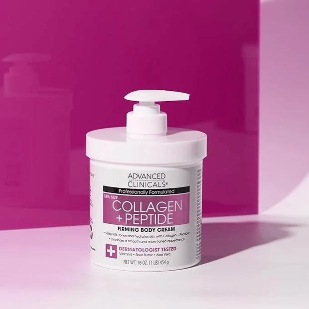 Advanced Clinicals Collagen Peptides Body Lotion & Face Moisturizer | Peptide Infused Collagen Lotion For Women & Men Help...