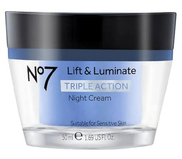 No7 Lift and Luminate Triple Action Face Cream - Day and Night Bundle - 1.69 fl oz Each - Hypoallergenic Day and Night Cre...