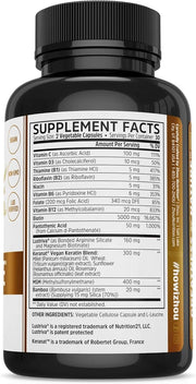 Zhou Hairfluence - Vegan Biotin Supplement for Hair Growth for Men & Women, Supports Stronger, Healthier Hair, Nails, & Gl...