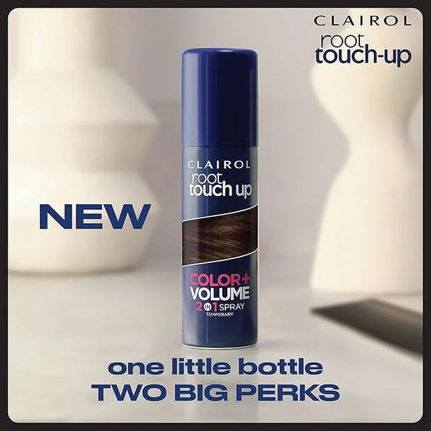 Clairol Root Touch-Up Color + Volume 2-in-1 Temporary Spray, Medium Brown Hair Color, Pack of 1 - Product Image