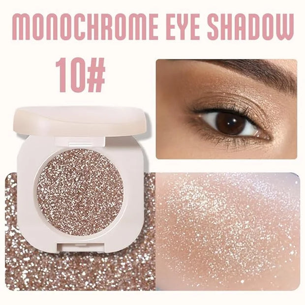 Glitter Shimmer Sparkle Eyeshadow Palette Makeup for Green Blue Eyes, Glitter Nude Shimmer Metallic Holographic Multichrom...