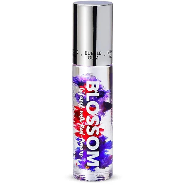 Blossom Roll on Lip Gloss, Scented Clear High Shine Moisturizing Lip Oil, Non Sticky, Infused with Real Flowers, Made in U...