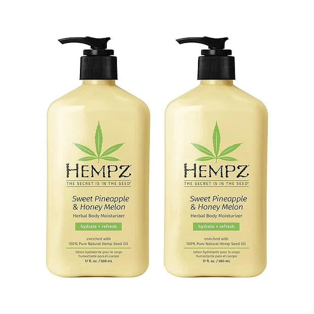 Hempz Body Lotion - Sweet Pineapple & Honey Melon Daily Moisturizing Cream, Shea Butter, Aloe, Orange Extract Body Moistur...