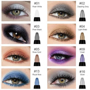 8Pcs Glitter Eye Shadow Sticks Liner Pencils Makeup, Pearl White Smokey Black Gray Silver Violet Purple Khaki Royal Blue S...