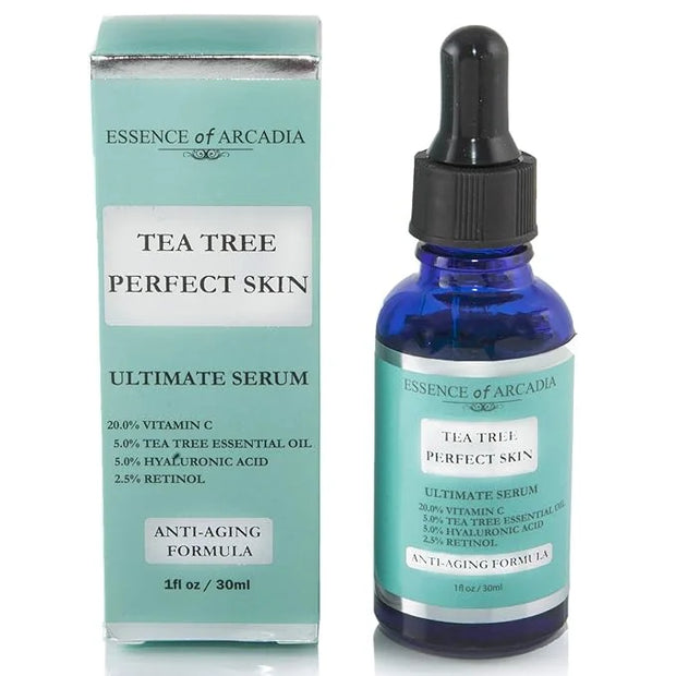 Tea Tree Perfect Skin Facial Serum, Ultimate Anti-Aging Formula for Acne-Prone Skin with 20% Vitamin C, Tea Tree Essential...