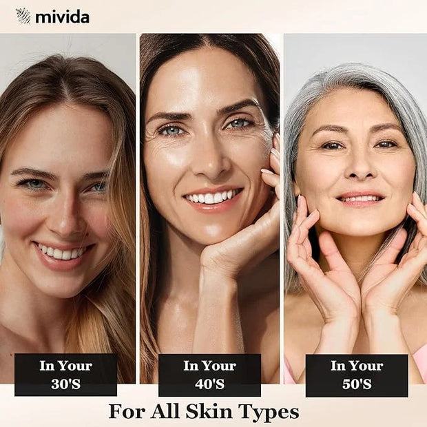 mivida Anti-Aging Super Serum with Retinol, Hyaluronic-Acid, Rosehip Oil, Vitamin C | All-In-One Face Serum For Wrinkles, ...