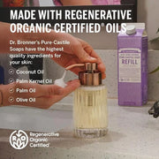 Dr. Bronner's Pure-Castile Liquid Soap Bottle & Refill Carton - Made with Regenerative Organic Certified Oils, 82% Less Pl...