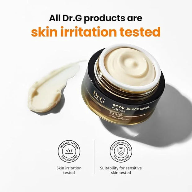 Dr. G - Royal Black Snail Cream - 50 ML - Snail Mucin Moisturizer, Korean Skincare, K Beauty for Dry Skin, Royal Jelly Pro...