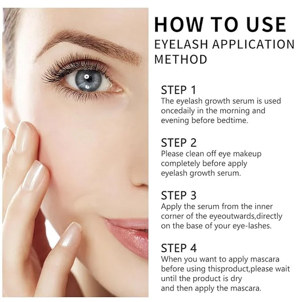 Eyelash Growth Serum for Thicker, Longer Lashes – Grow Luscious, Natural Lashes with Advanced Enhancer | Vegan & Cruelty-F...