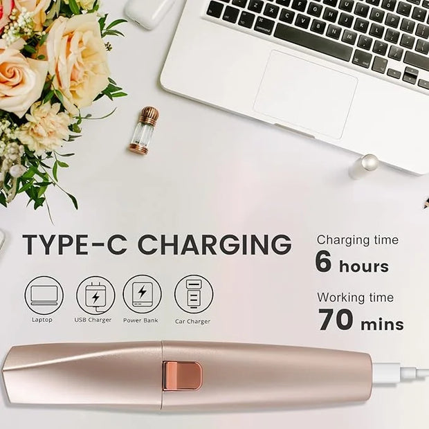 Hatteker Eyebrow Facial Trimmer, 2 in1 Rechargeable Hair Removal and Eyebrow Shaver - Face Lips Body Painless Razor with B...