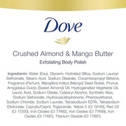 Dove Exfoliating Body Polish Body Scrub Crushed Almond and Mango Butter 4 Count Exfoliating Scrub for Dry Skin Gently Exfo...