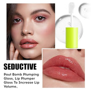 Hydrating Lip Oil, Big Brush Head Glaze Shiny Transparent Glow Oil, Nourishing & Non-sticky Long Lasting Fresh Clear Smoot...